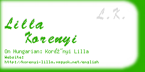 lilla korenyi business card